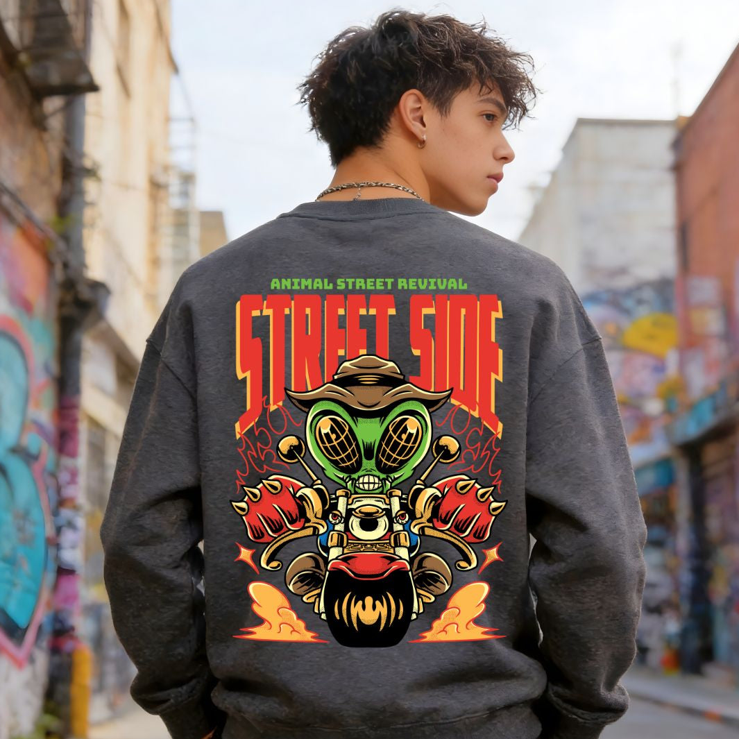 Street Side crewneck sweatshirt urban graphic pullover by Memez Store