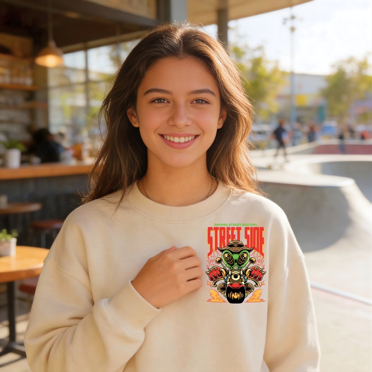 Street Side crewneck sweatshirt urban graphic pullover by Memez Store