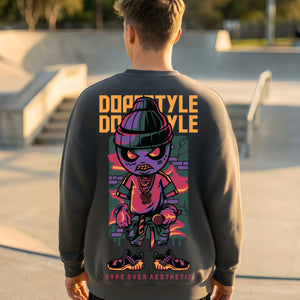 Street style crewneck sweatshirt front view