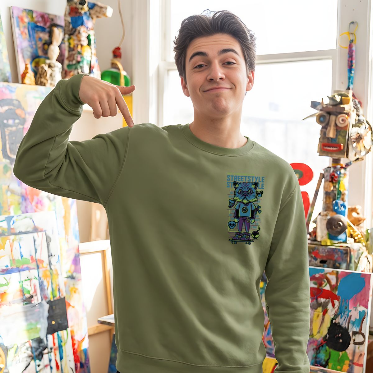 Street style streetwear crewneck sweatshirt by Memez Store