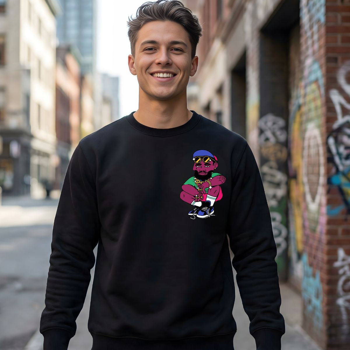 Streetwear crewneck sweatshirt urban casual pullover by Memez Store