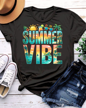 Summer fun tee with smiling sun graphic