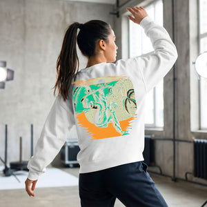 Unisex sunset-inspired graphic crewneck sweatshirt