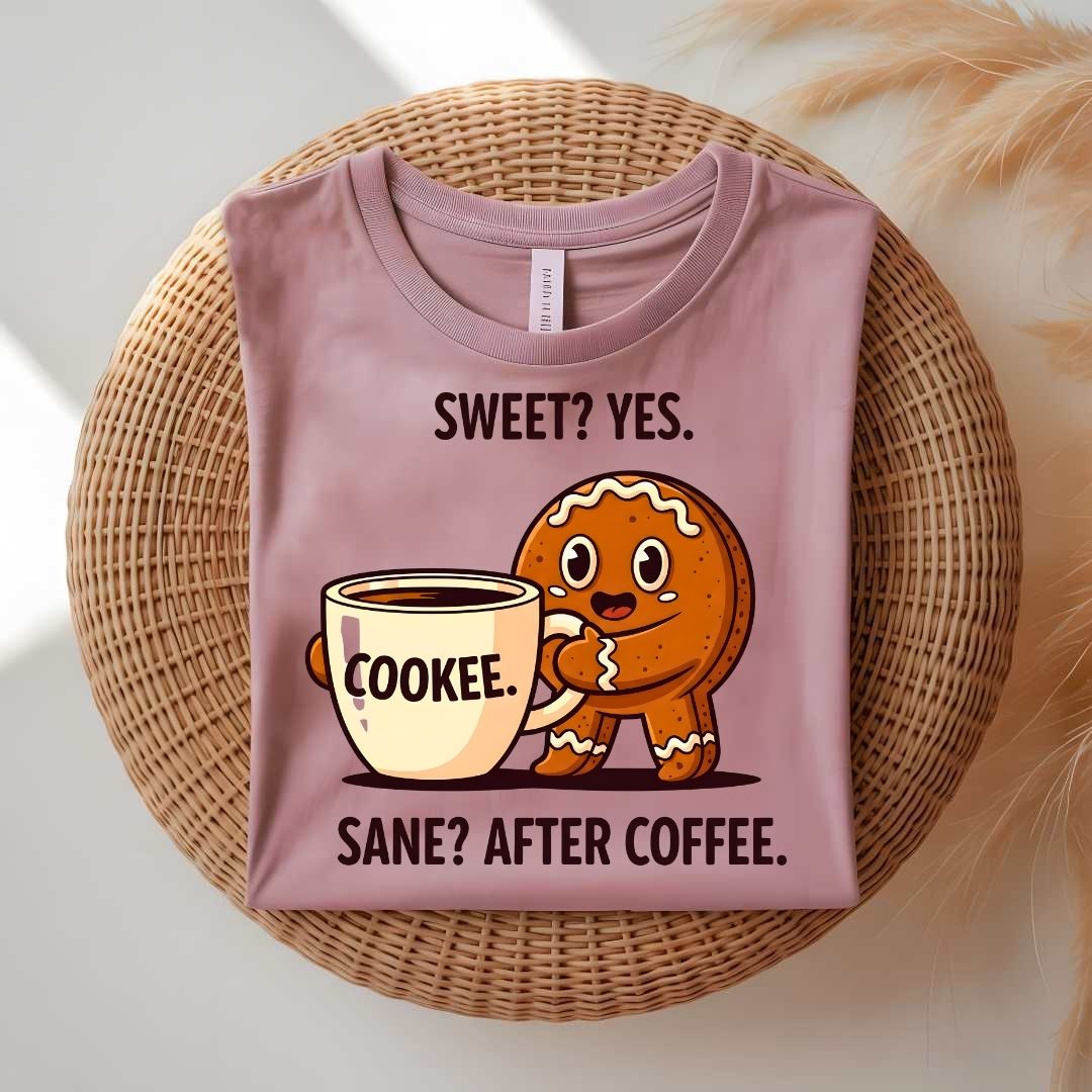 Sweet Cookie After Coffee Funny Meme T-Shirt