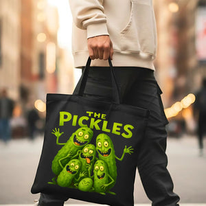 The Pickle Tote Bag with giant pickle graphic design