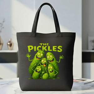 The Pickle Tote Bag with giant pickle graphic design