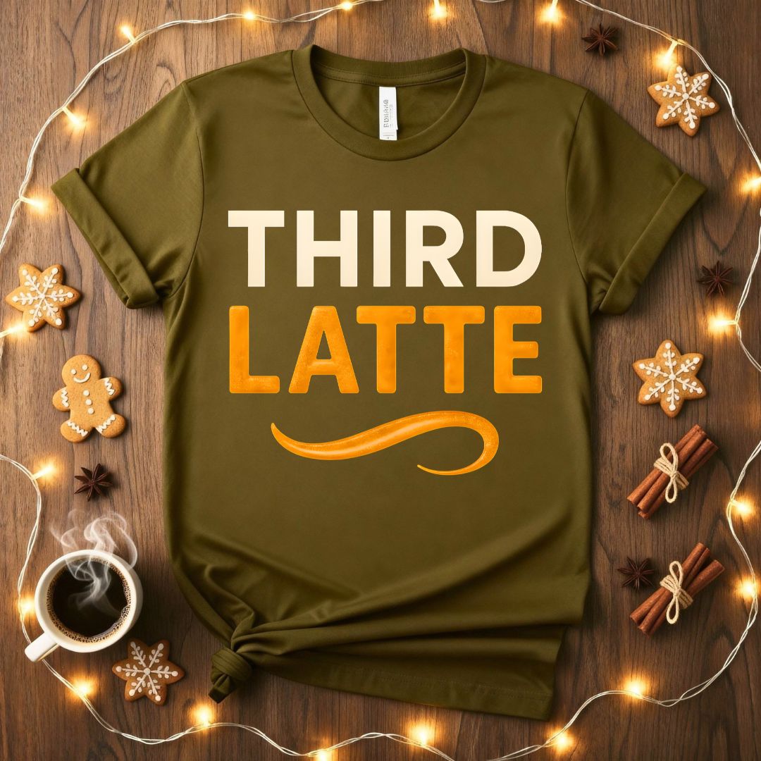 Third Latte funny caffeine overload meme t-shirt