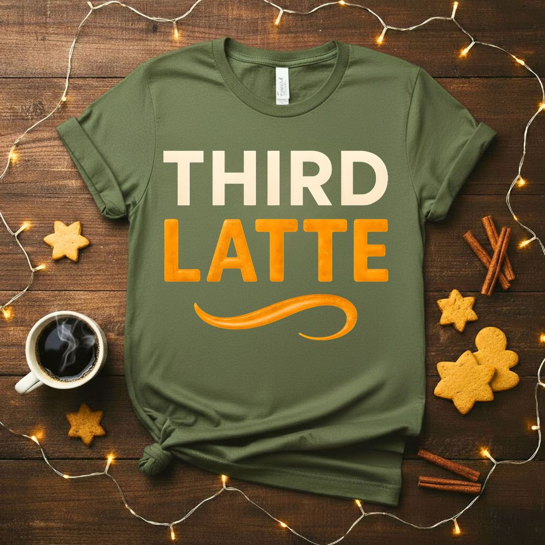 Third Latte funny caffeine overload meme t-shirt