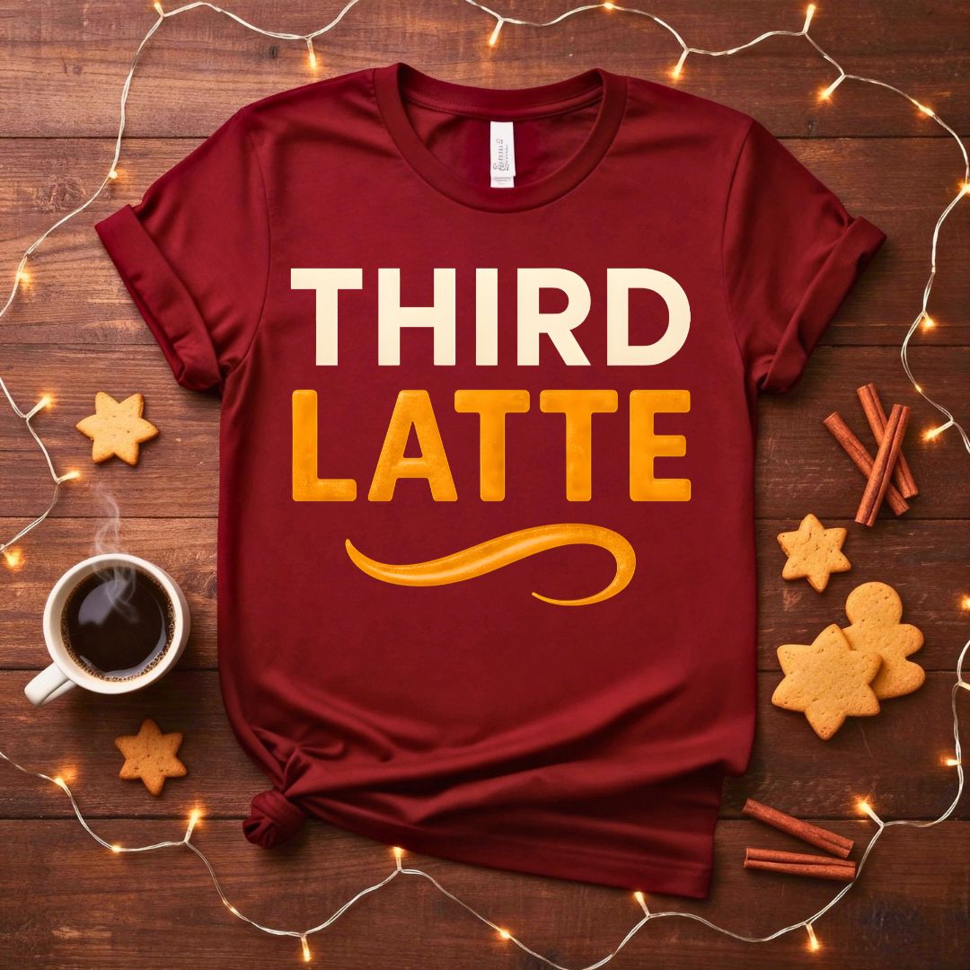 Third Latte funny caffeine overload meme t-shirt