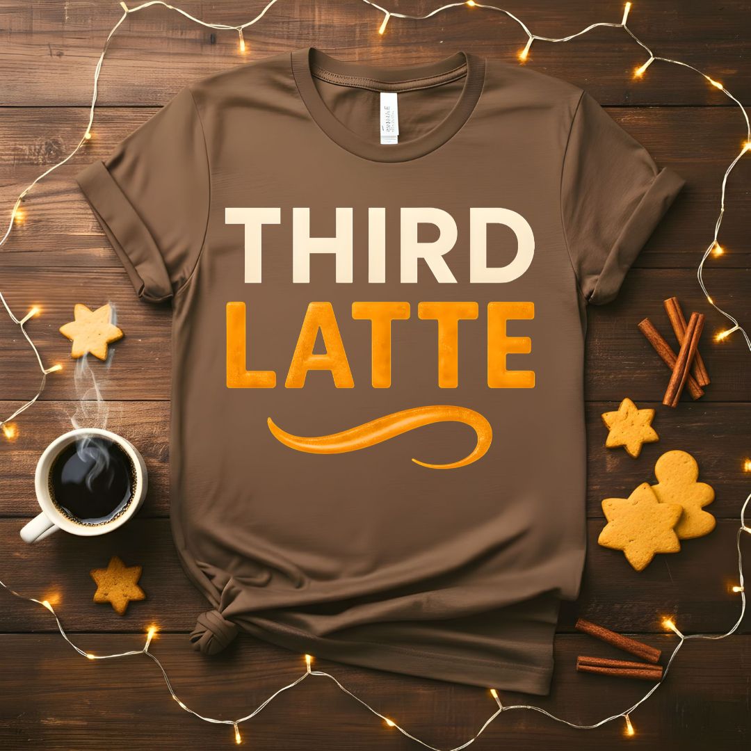 Third Latte funny caffeine overload meme t-shirt