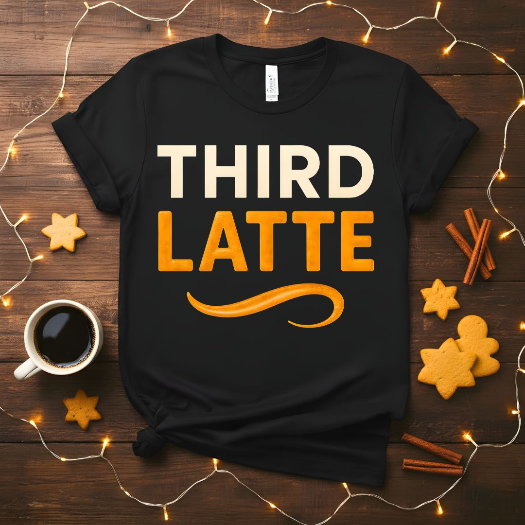 Third Latte funny caffeine overload meme t-shirt