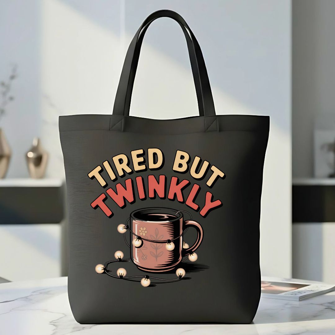 Tired But Twinkly Funny Relatable Tote Bag