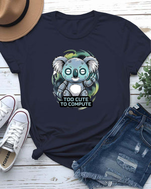 Too Cute To Compute Funny Meme T-Shirt – Geeky Gamer and Programmer Tee by Memez Store