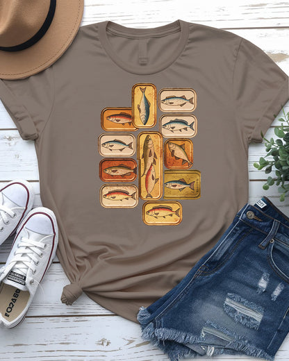 Vintage retro fish t-shirt – colorful aquatic species graphic on soft unisex tee