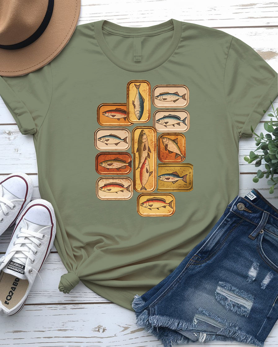 Vintage retro fish t-shirt – colorful aquatic species graphic on soft unisex tee