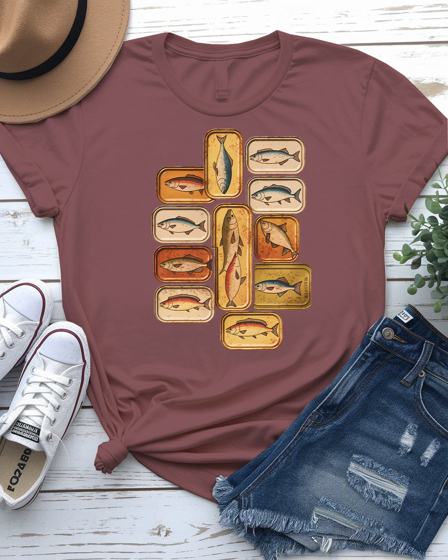 Vintage retro fish t-shirt – colorful aquatic species graphic on soft unisex tee