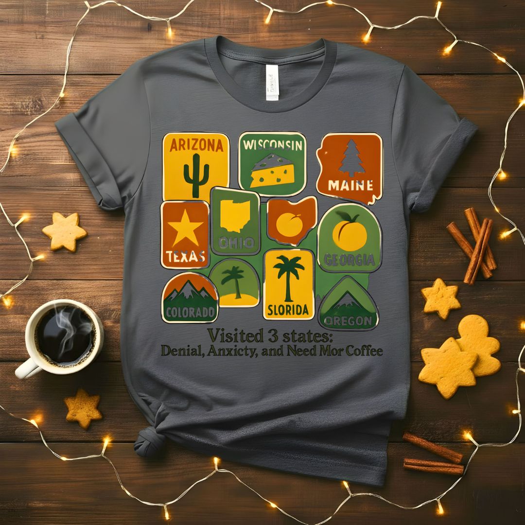 Visited 3 States Funny Travel T-Shirt
