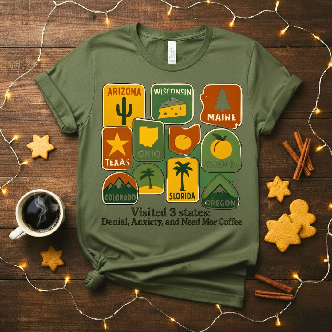 Visited 3 States Funny Travel T-Shirt