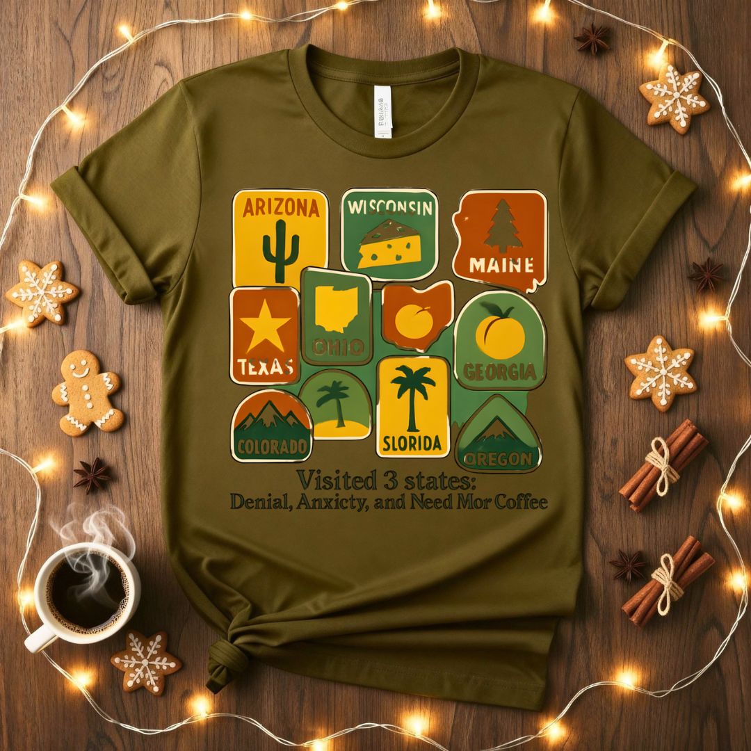 Visited 3 States Funny Travel T-Shirt