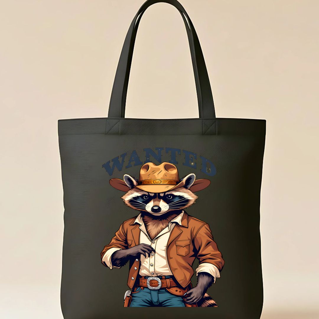 Wanted Retro Tote Bag with vintage old west poster design
