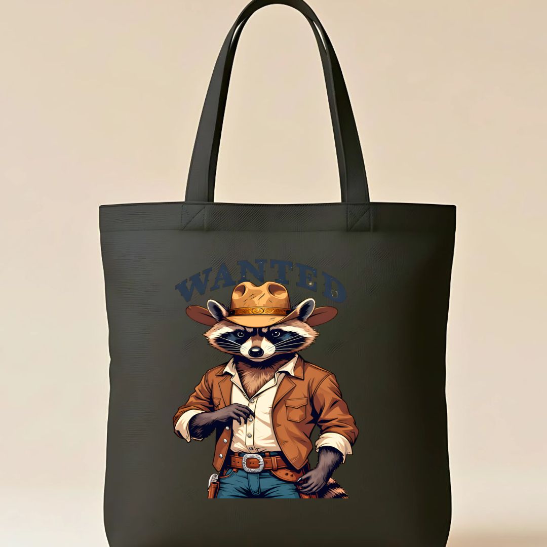 Wanted Retro Tote Bag with vintage old west poster design