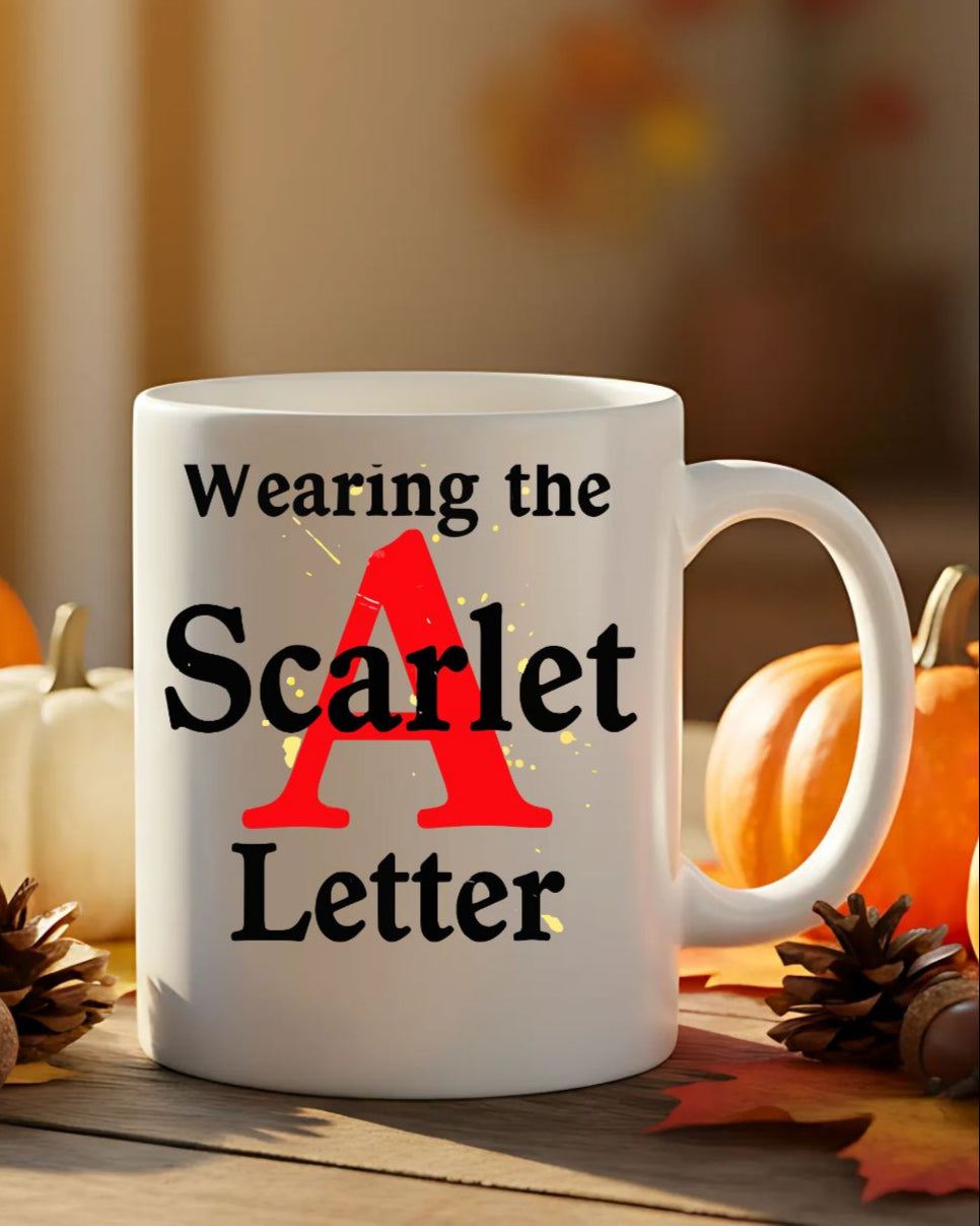 “Wearing Scarlet A Letter embroidered typographical cap bold design