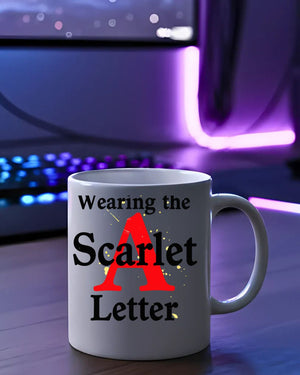 “Wearing Scarlet A Letter embroidered typographical cap bold design