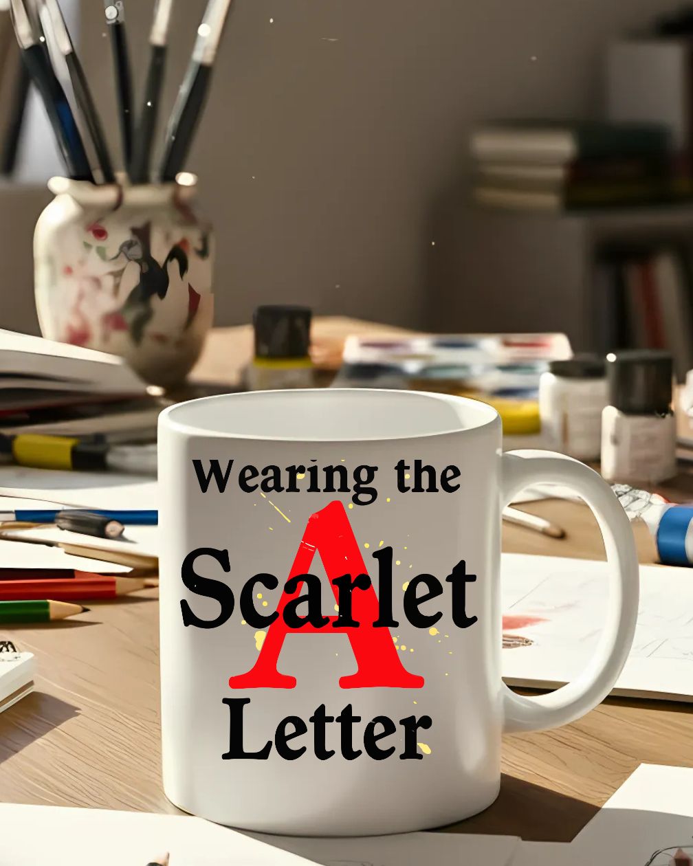 “Wearing Scarlet A Letter embroidered typographical cap bold design