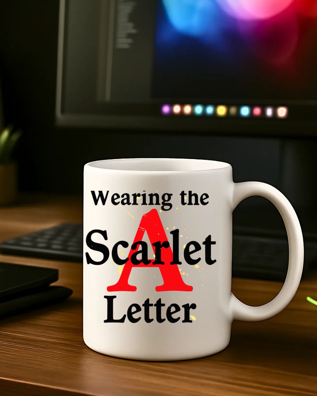 “Wearing Scarlet A Letter embroidered typographical cap bold design