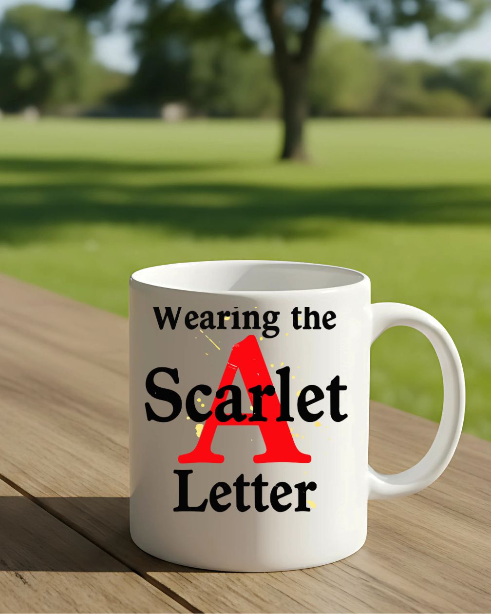 “Wearing Scarlet A Letter embroidered typographical cap bold design