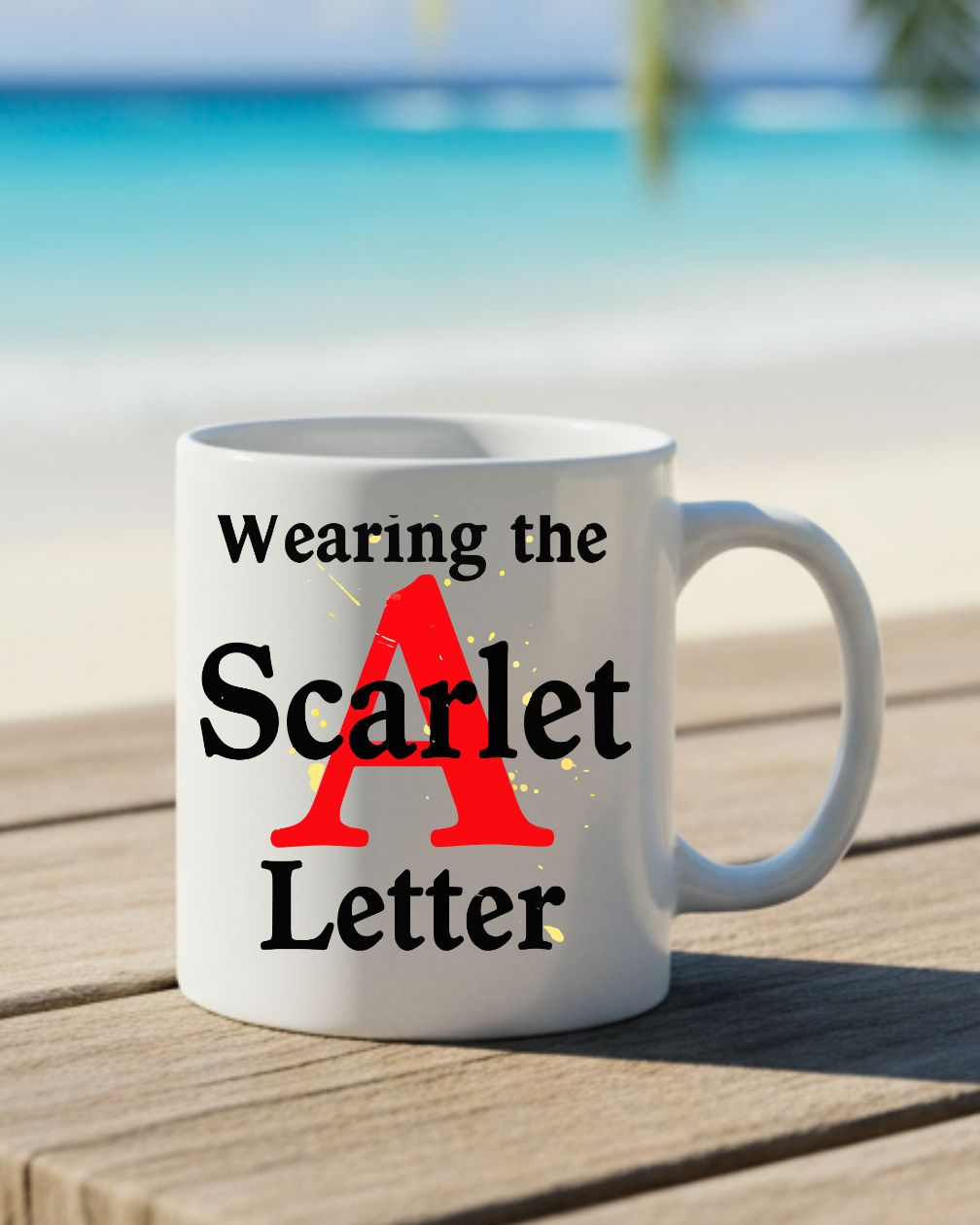 “Wearing Scarlet A Letter embroidered typographical cap bold design