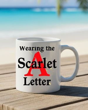 “Wearing Scarlet A Letter embroidered typographical cap bold design