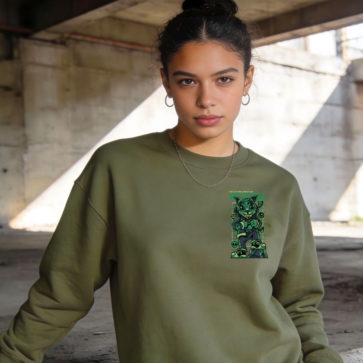 Bold urban graphic unisex crewneck sweatshirt