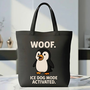 Woof Ice Dog Mode Activated Tote Bag with cool dog meme