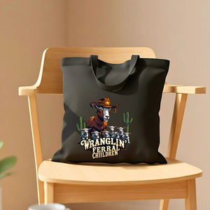 Wranglin Tote Bag with western cowboy design