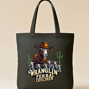 Wranglin Tote Bag with western cowboy design