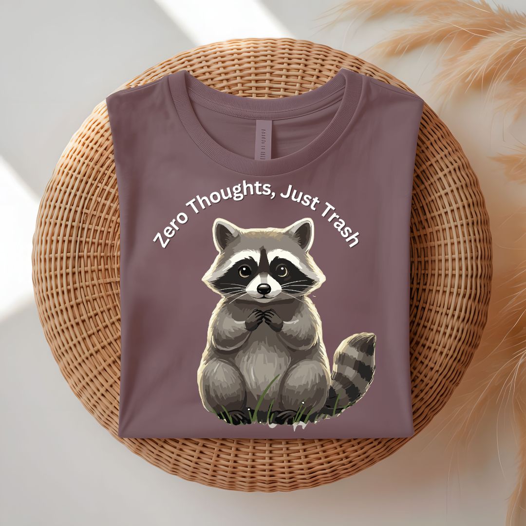 Zero Thoughts Just Trash Funny Raccoon T-Shirt