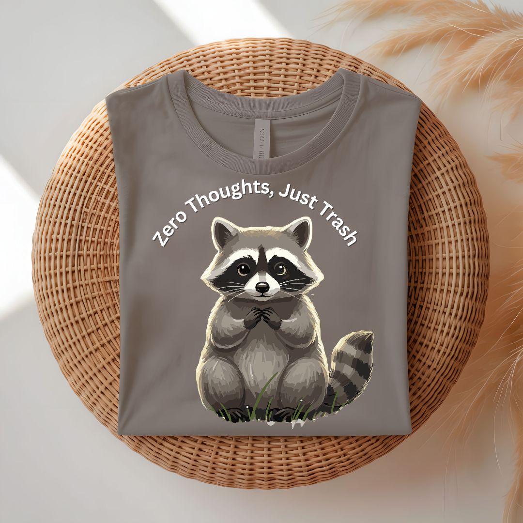 Zero Thoughts Just Trash Funny Raccoon T-Shirt