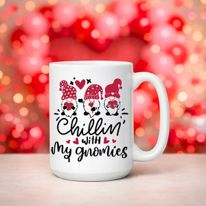 chillin with my gnomic valentines day mug cute gnome design