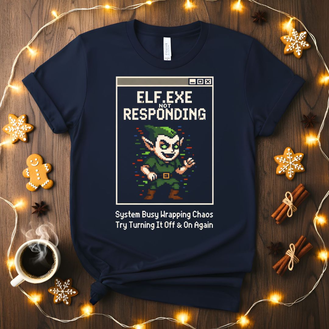 elf.exe Not Responding Windows Error Parody Christmas T-Shirt