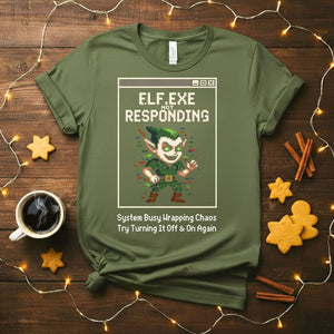 elf.exe Not Responding Windows Error Parody Christmas T-Shirt