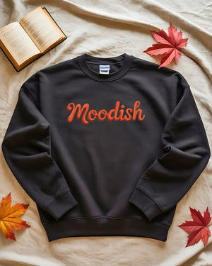 Funny embroidered moodish crewneck sweatshirt