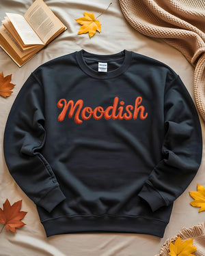 Funny embroidered moodish crewneck sweatshirt