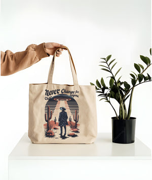 retro vintage canvas tote bag