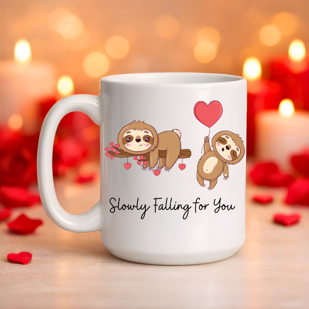slowly falling for you valentine mug
